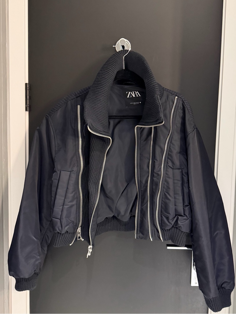 Zara Navy Bomber Jacket